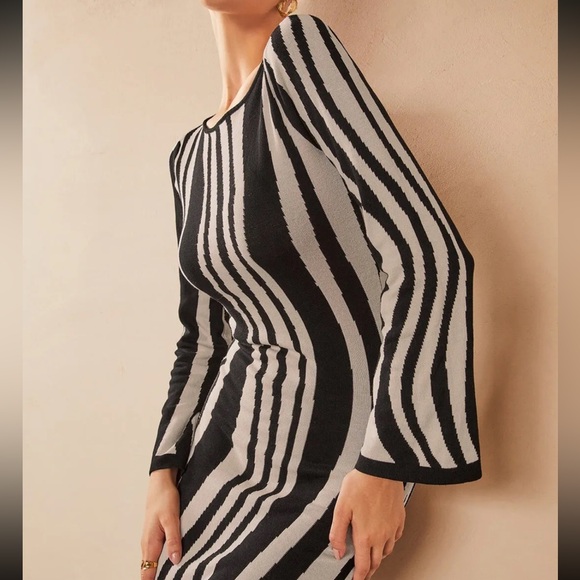 Commense Leisure Zebrataur Long Sleeve Maxi Dress Size S Small NWT - Picture 2 of 12